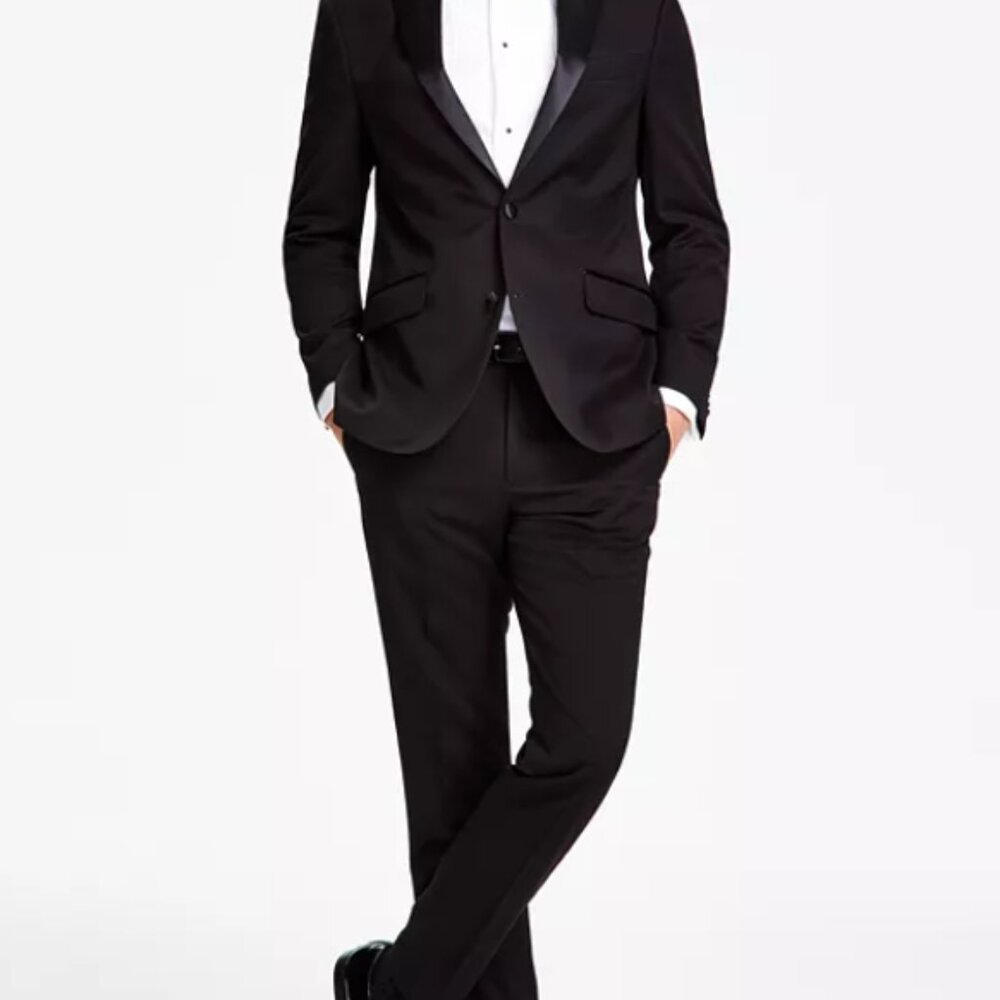 Kenneth Cole Reaction Men's Full Black Tuxedo sz 36 Slim Worn Once Pants Jacket